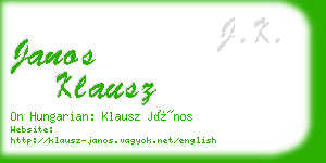 janos klausz business card